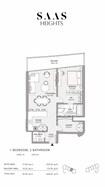 SAAS Heights 1 Bed Layout