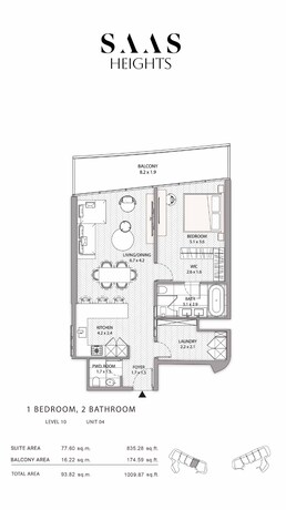 1 Bed 1009 Sq. Ft. Apartment in SAAS Heights