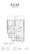 SAAS Heights 1 Bed Layout