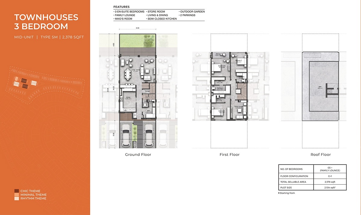 Sunset Valley 3 Beds Layout
