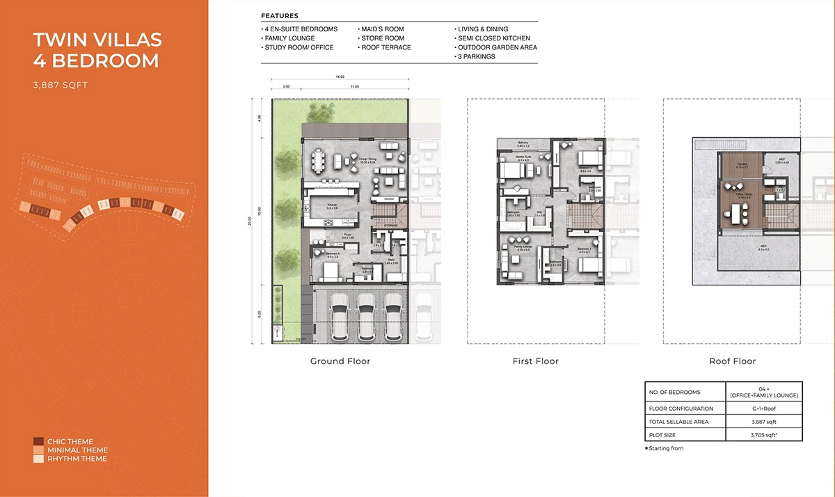 Sunset Valley 4 Beds Layout