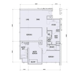 3 Beds 1575 Sq. Ft. Apartment in Tamouh Horizon Towers
