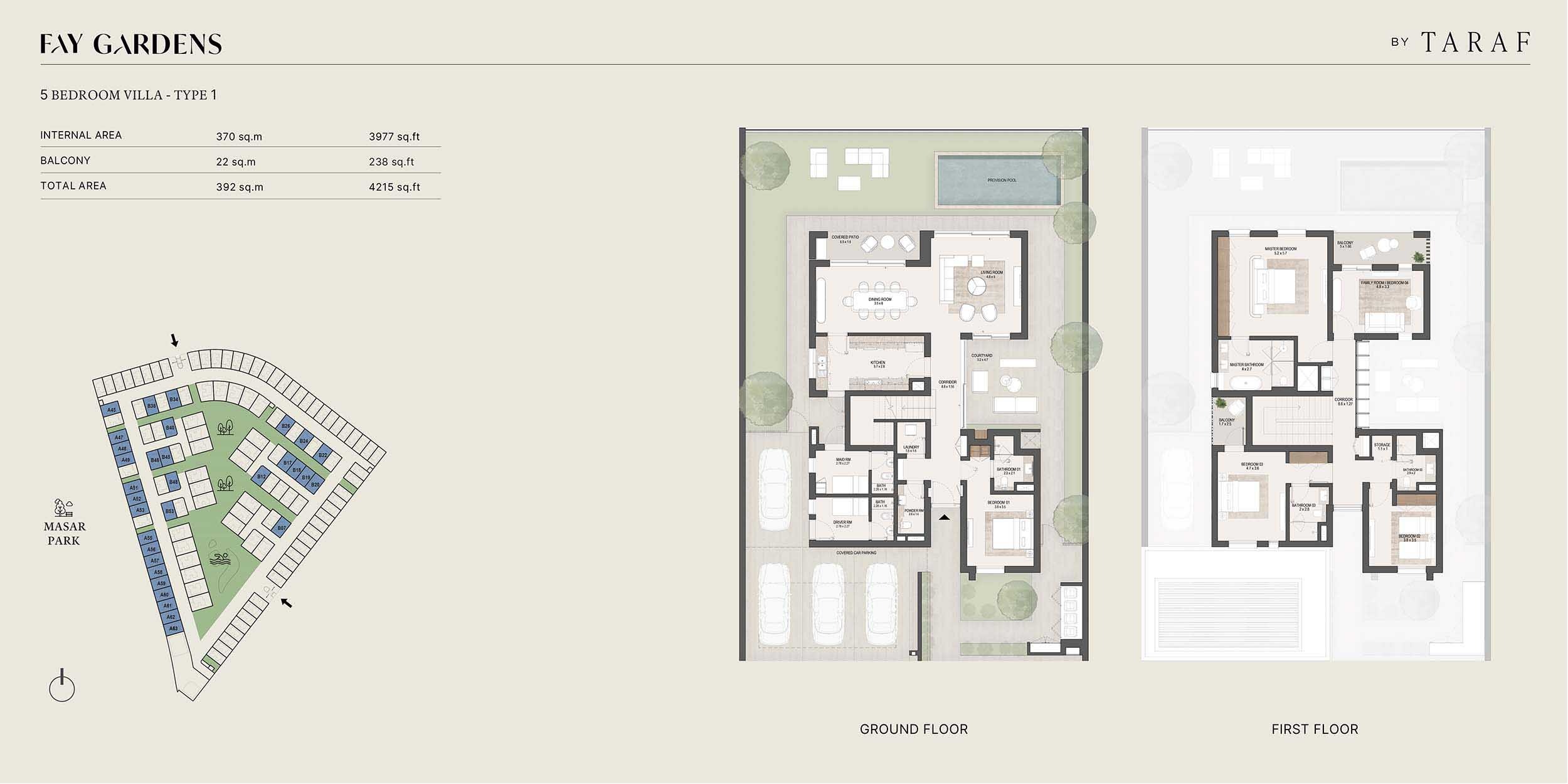 Taraf Fay Gardens 5 Beds Layout