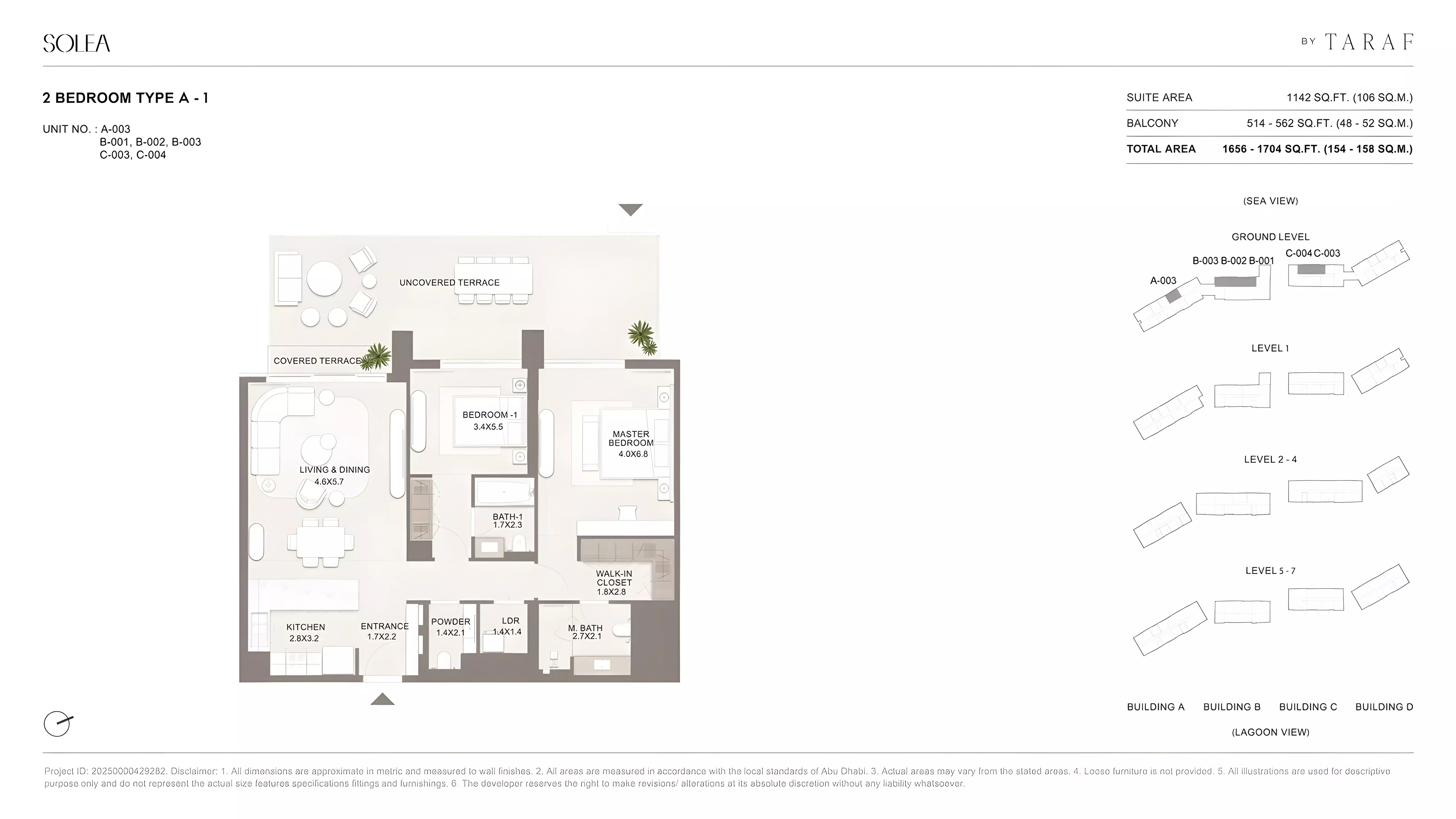 Taraf Solea Residences 2 Beds Layout