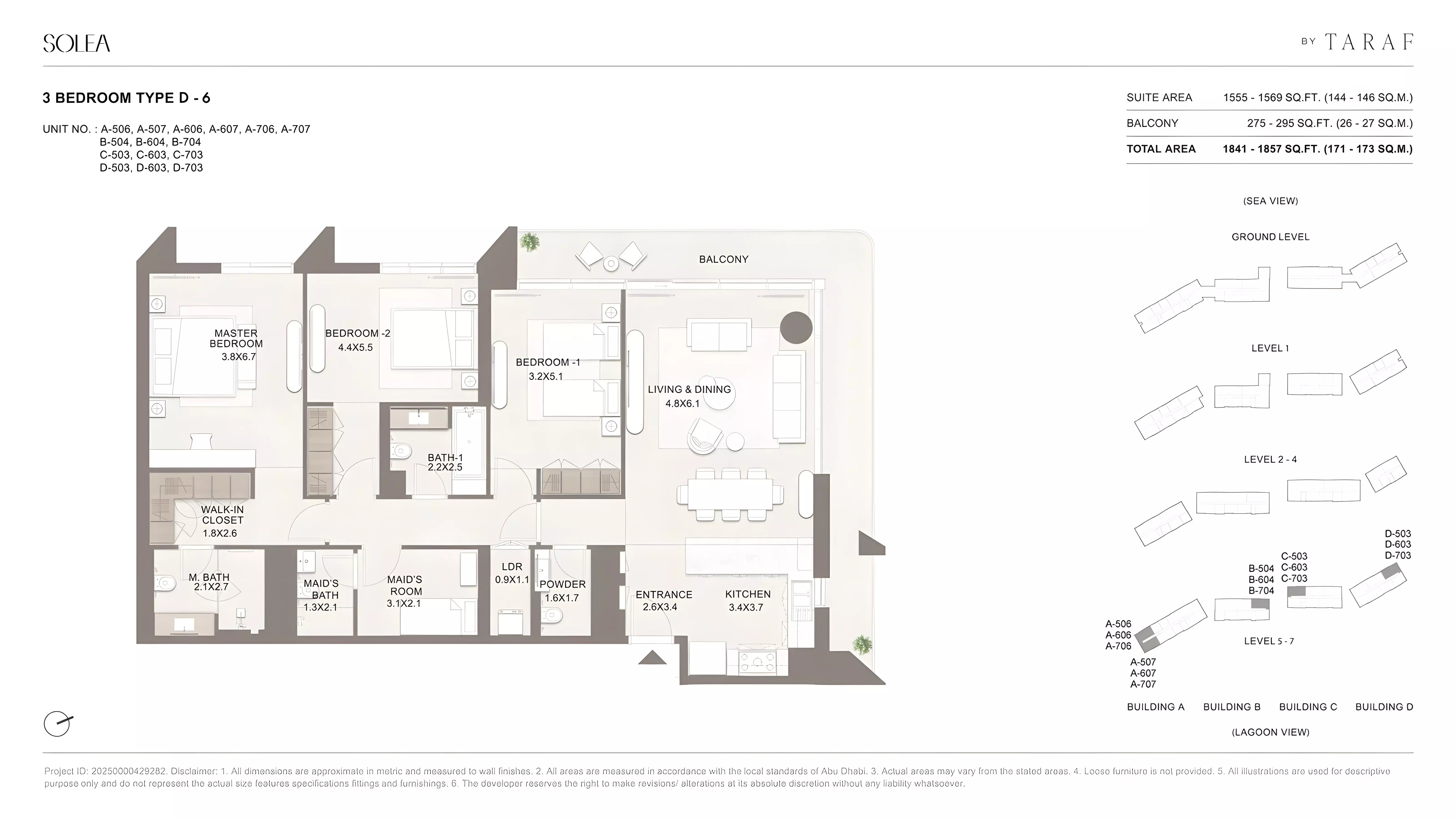 Taraf Solea Residences 3 Beds Layout