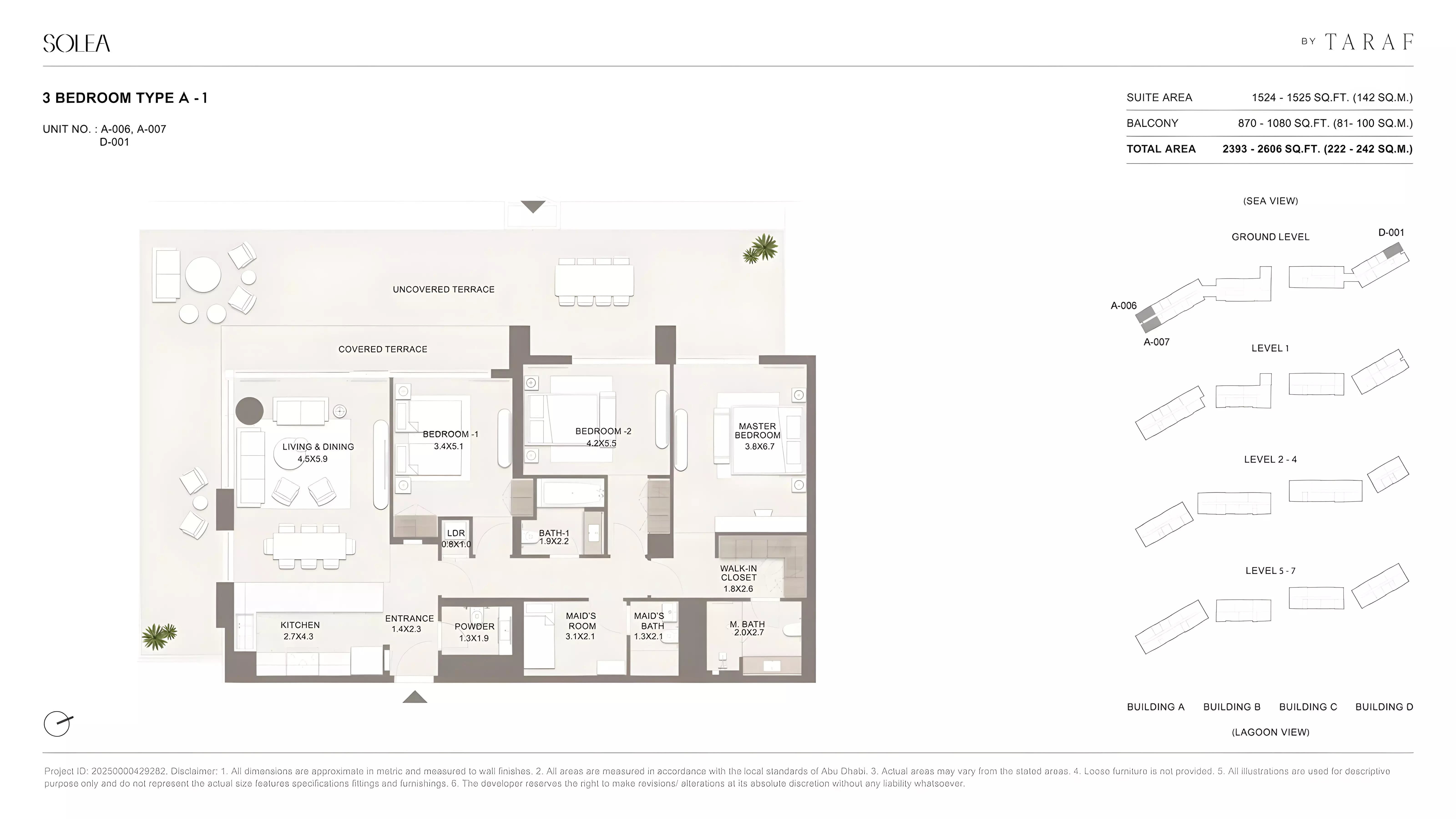 Taraf Solea Residences 3 Beds Layout