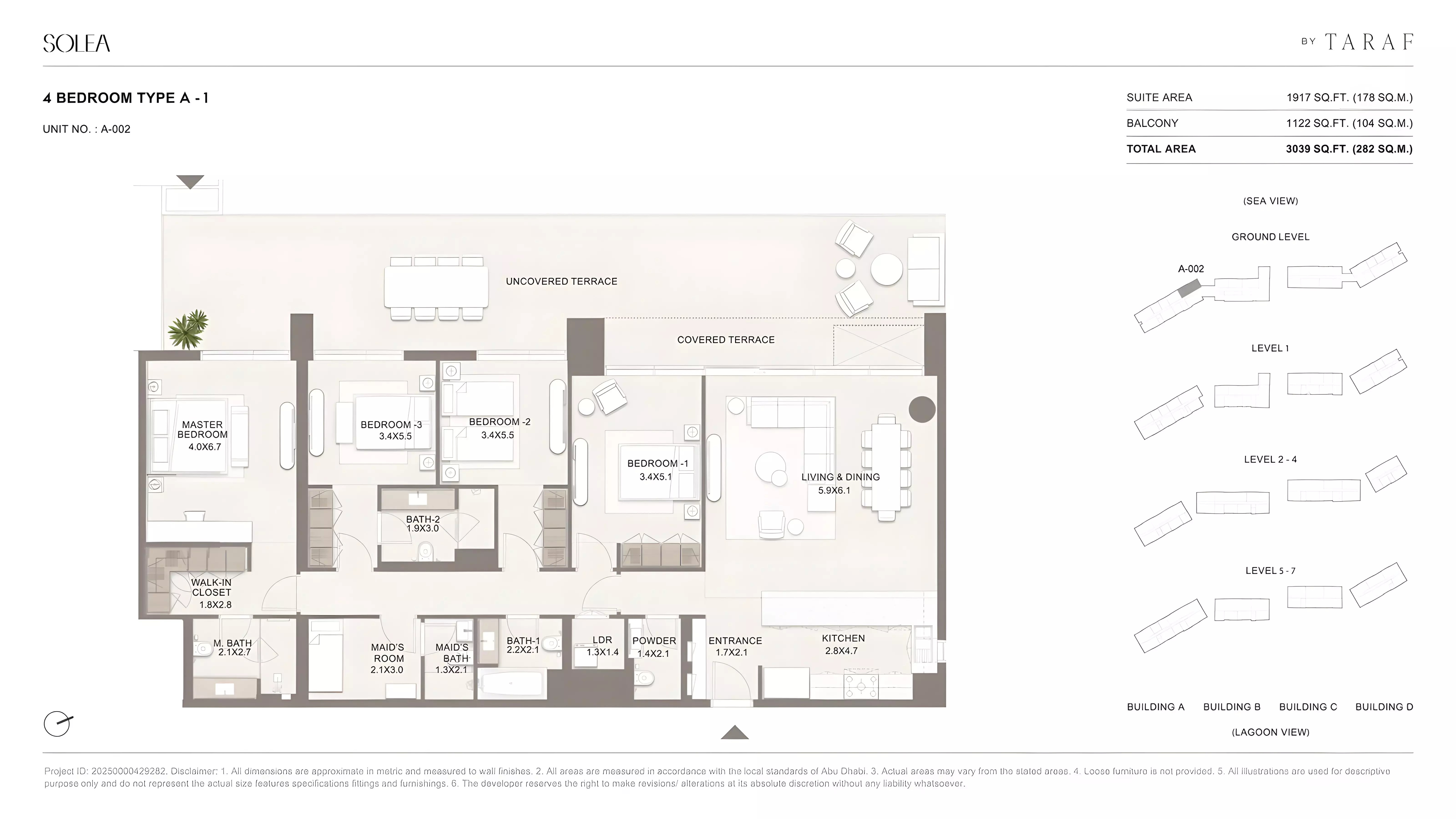 Taraf Solea Residences 4 Beds Layout