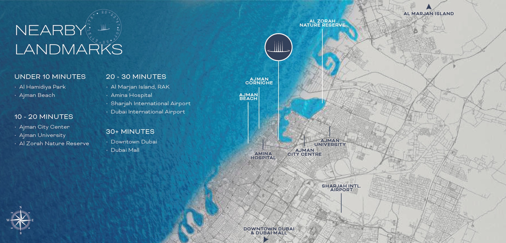 GJ Ajman Creek Towers Location Image