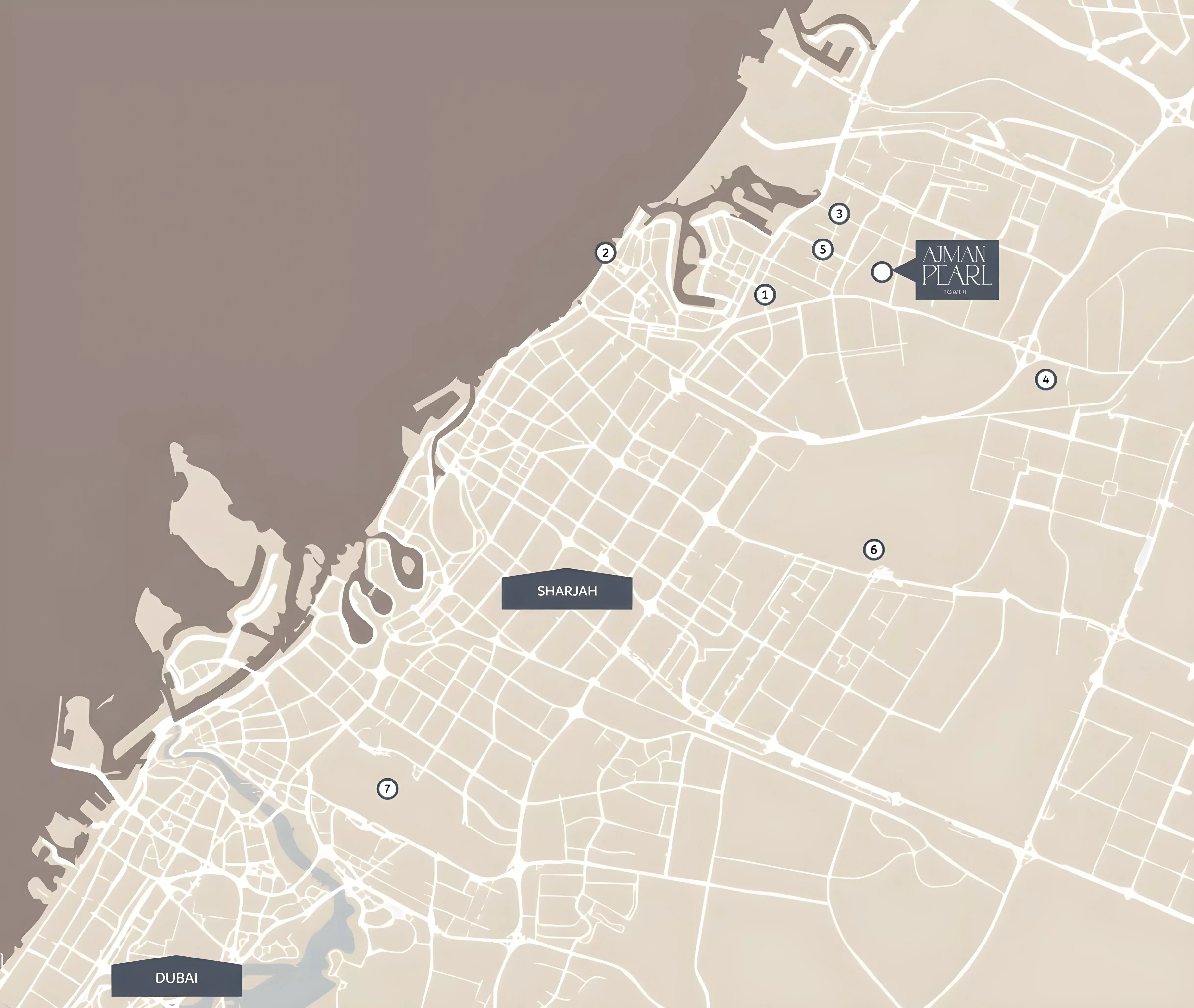 GJ Ajman Pearl Tower Location Image