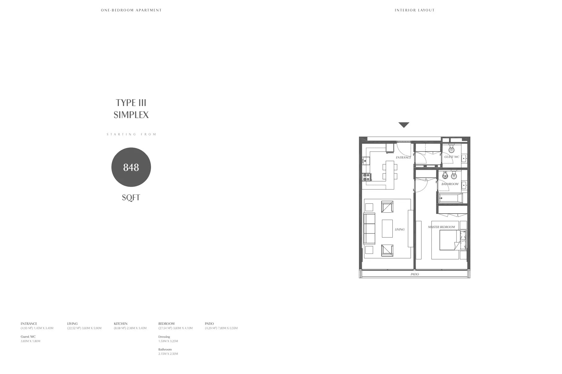 Al Zorah Gateway Porto 1 Bed Layout