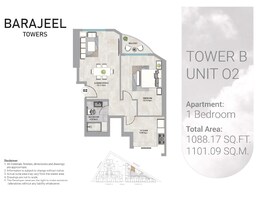 1 Bed 1088 Sq. Ft. Apartment in GJ Barajeel Tower B