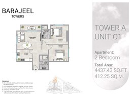 2 Beds 4437 Sq. Ft. Apartment in GJ Barajeel Towers