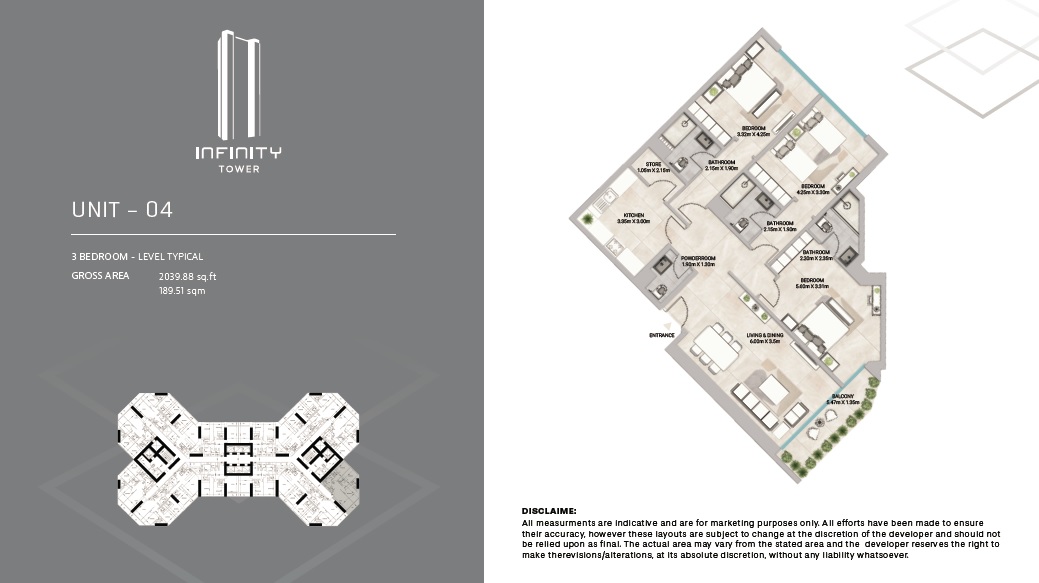 GJ Infinity Towers 3 Beds Layout