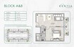 GJ Kentia Residence 1 Bed Layout
