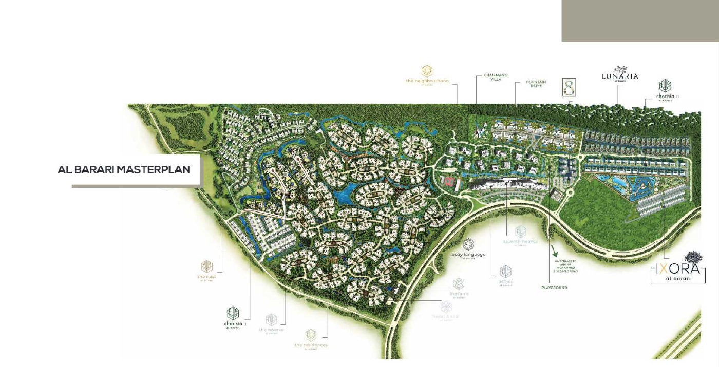 Al Barari Ixora Villas Master Plan Image
