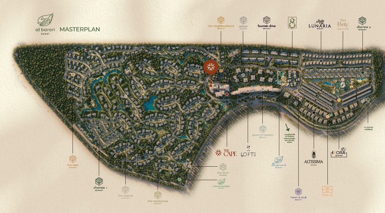 Al Barari The Cape Master Plan Image