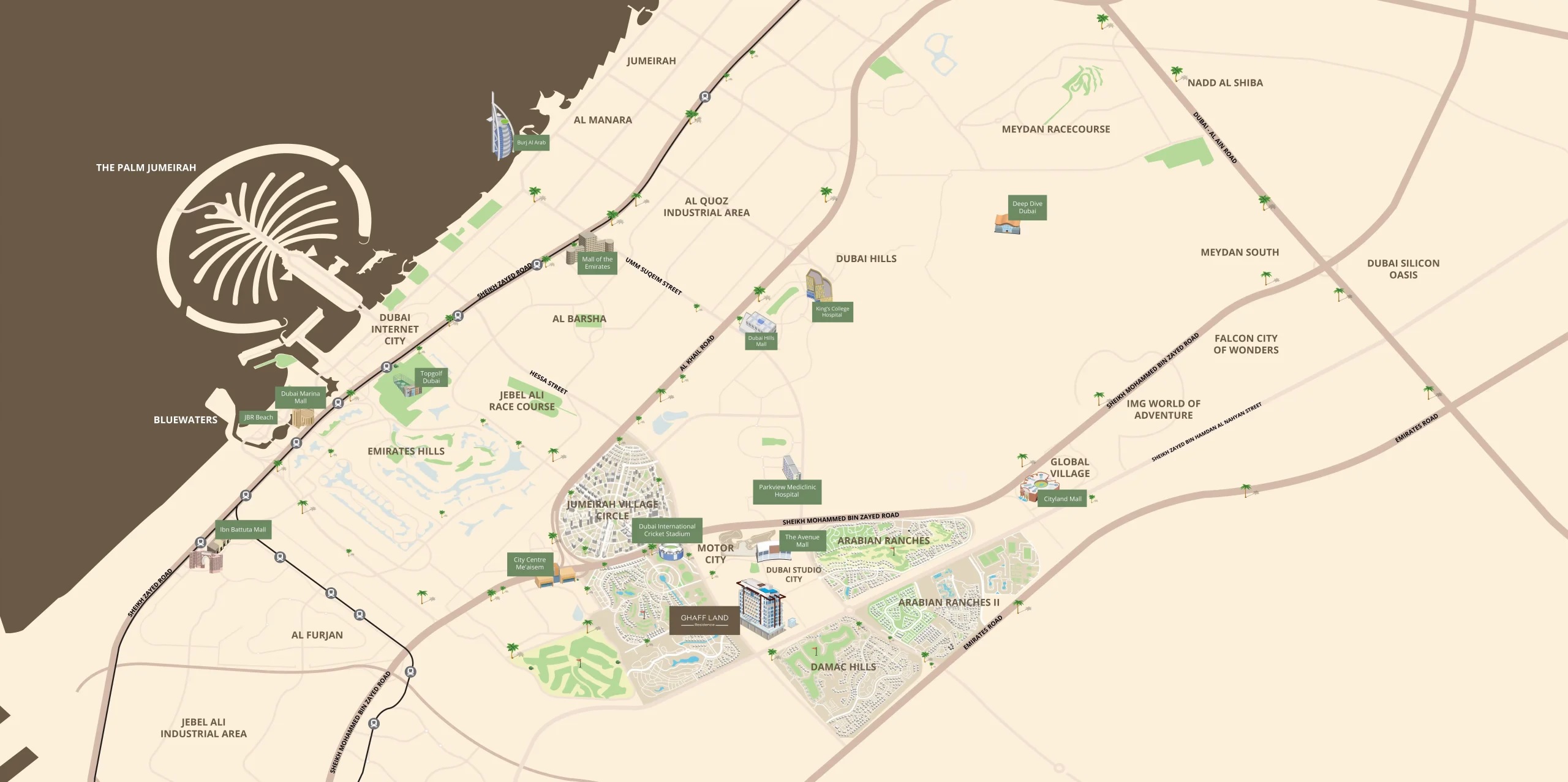 Arabian Ghaff Land Residence Location Image