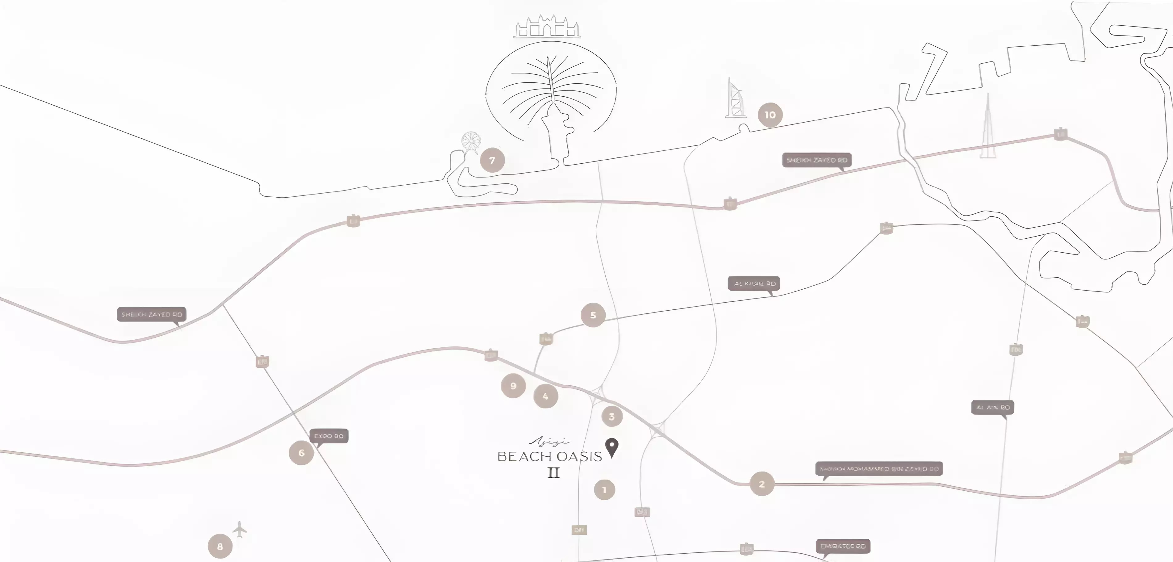 Azizi Beach Oasis 2 Location Image