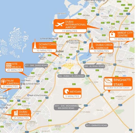 Binghatti Stars Location Image