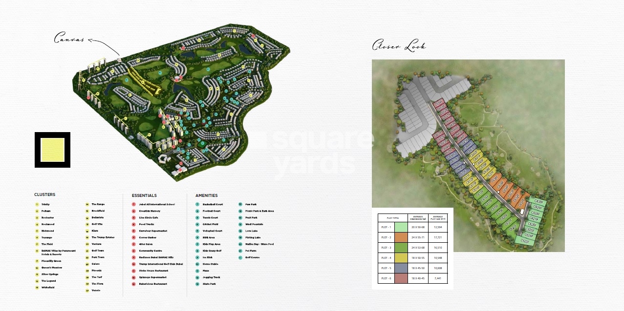 Damac Canvas Premium Plots Master Plan Image