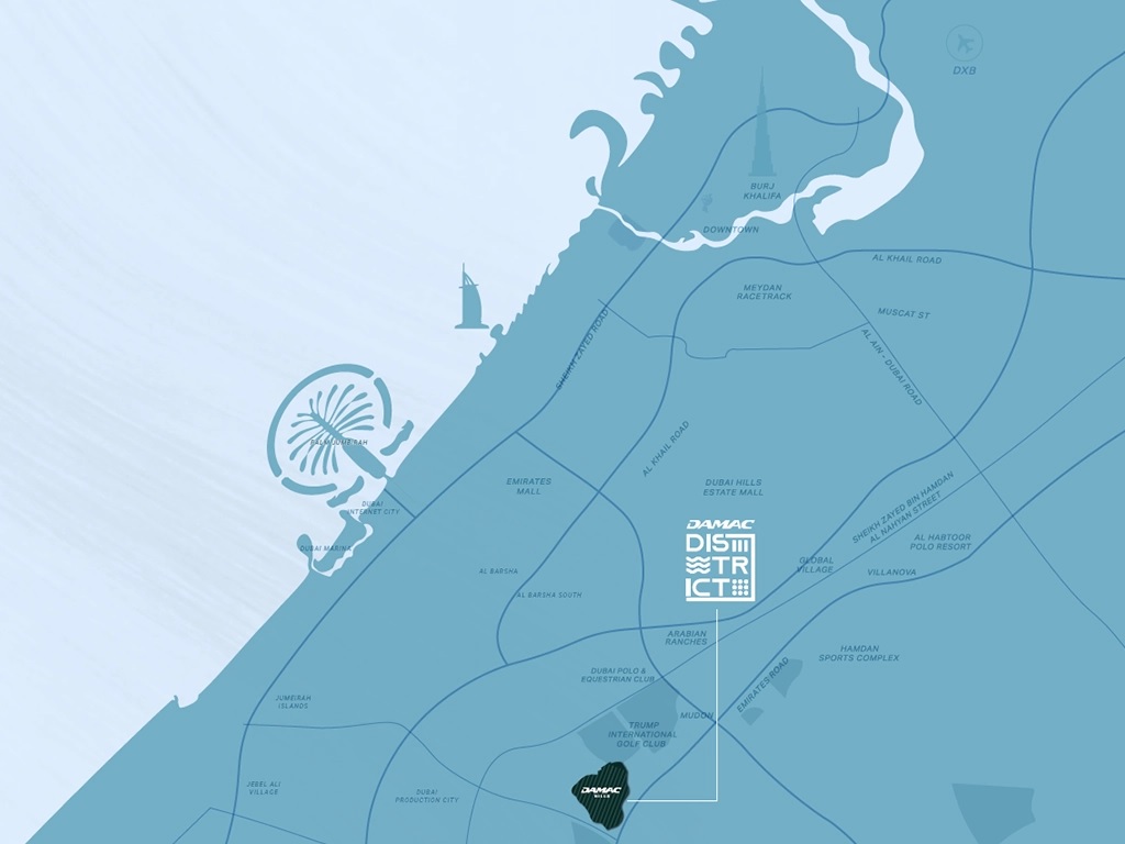 Damac District Location Image