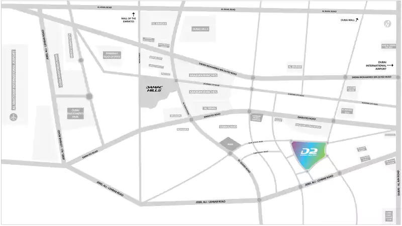 Damac DUO Villas Location Image