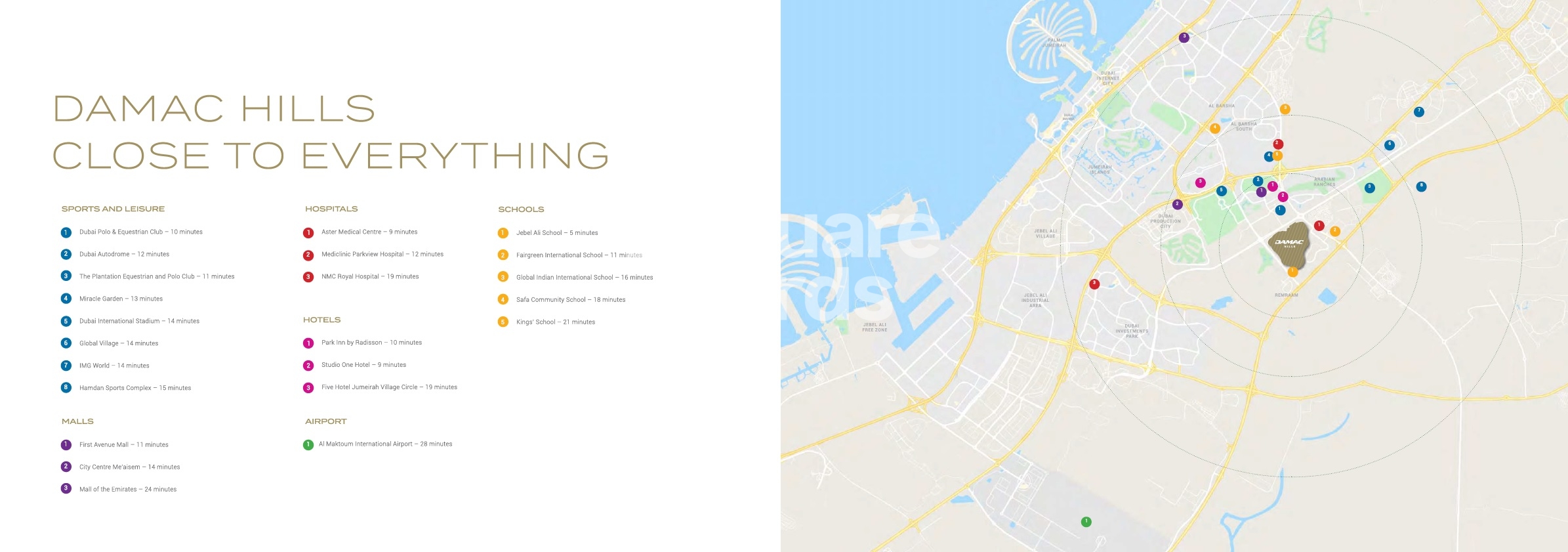 Damac Gems Estate Location Image