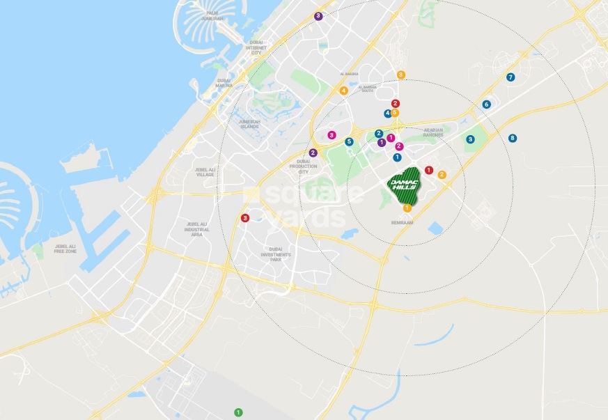 Damac Greenwoods Location Image