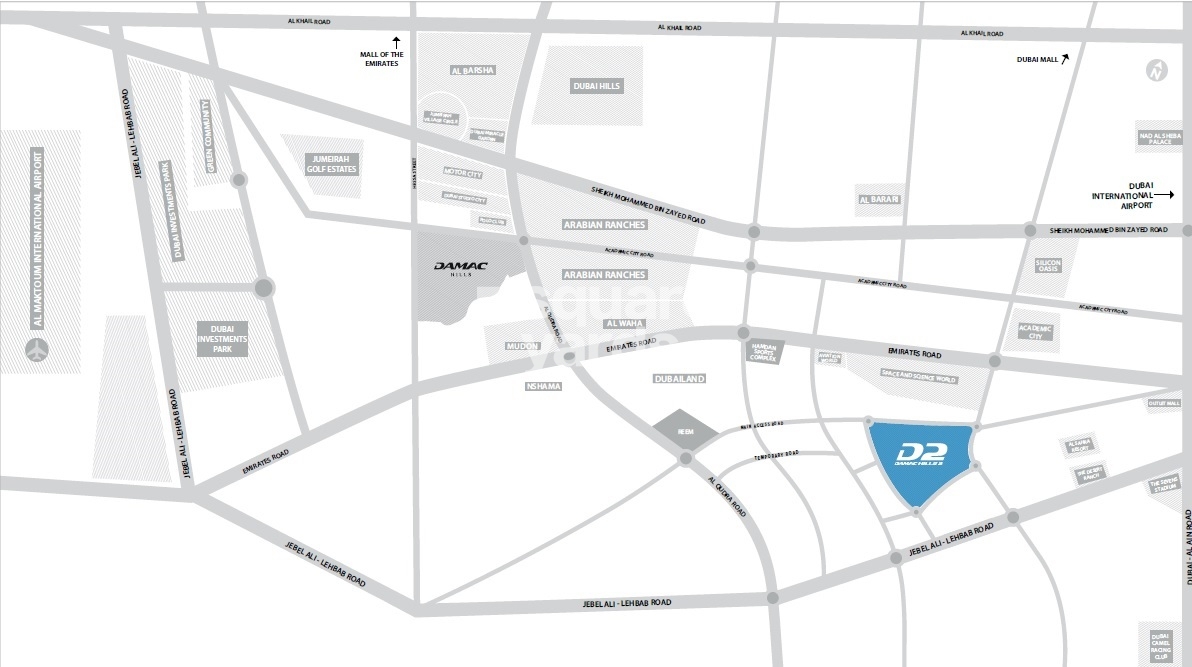 Damac Hills Camelia Location Image