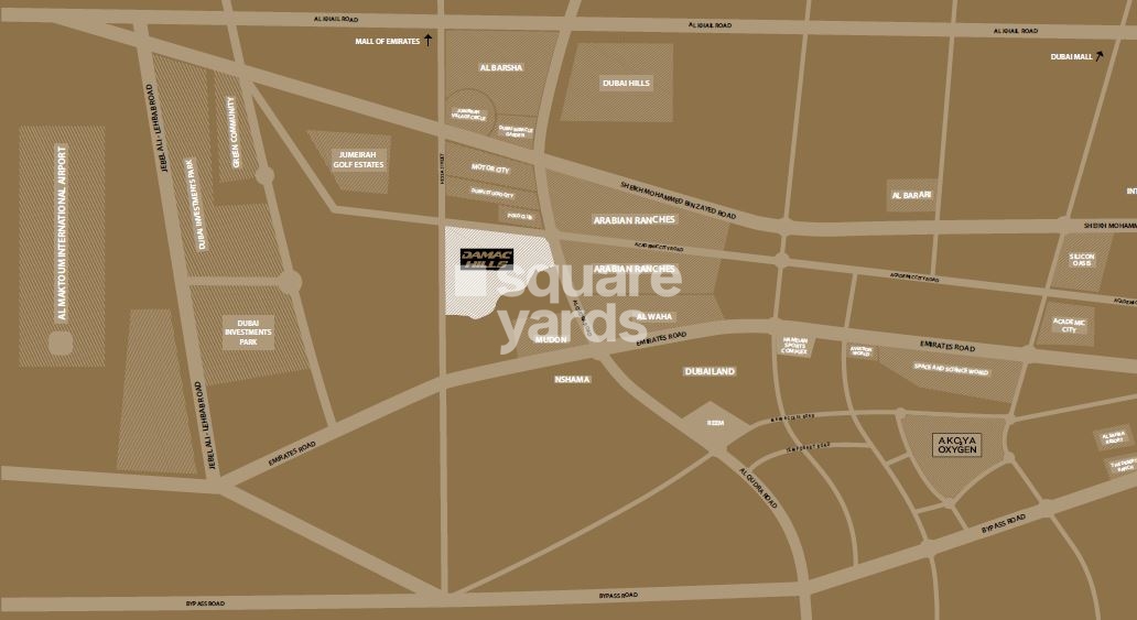 Damac Hills Location Image