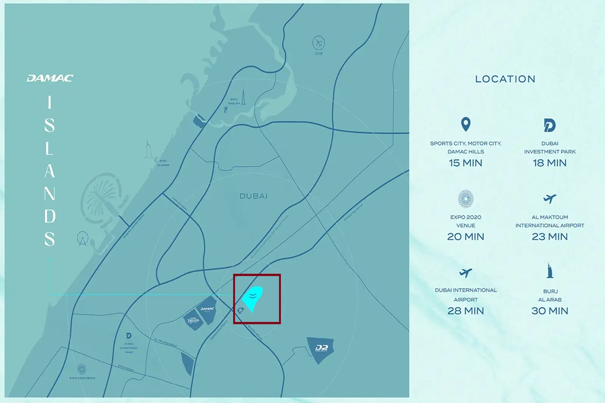 Damac Islands Location Image