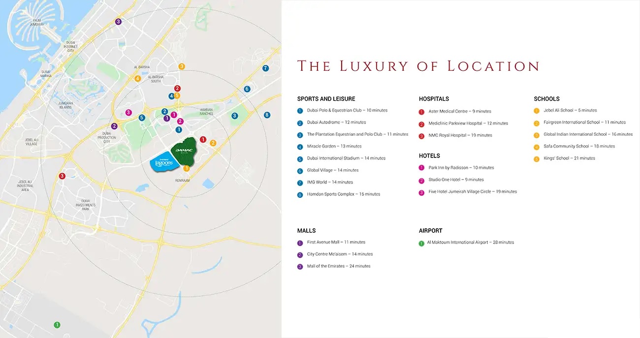 Damac Lagoons Monte Carlo Location Image