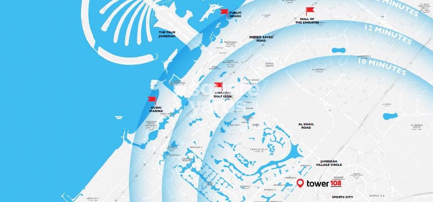 Damac Tower 108 Location Image