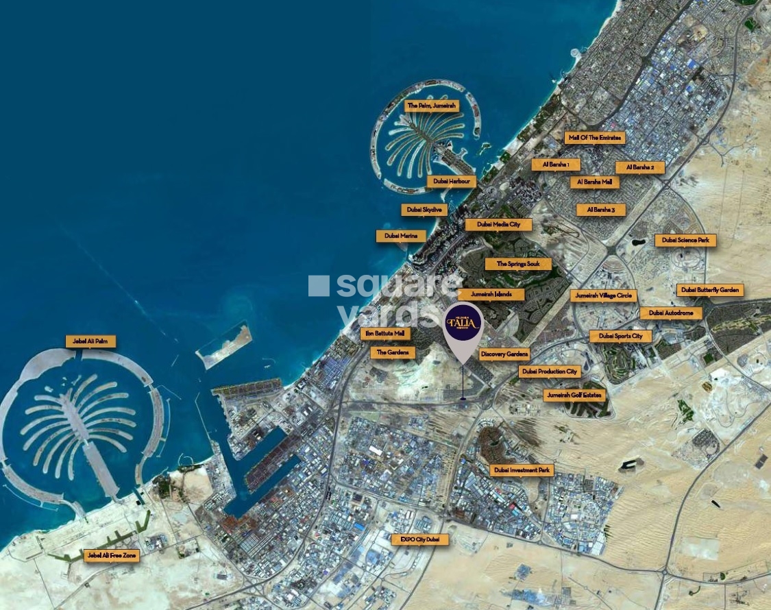 Deyaar Millennium Talia Residences Location Image