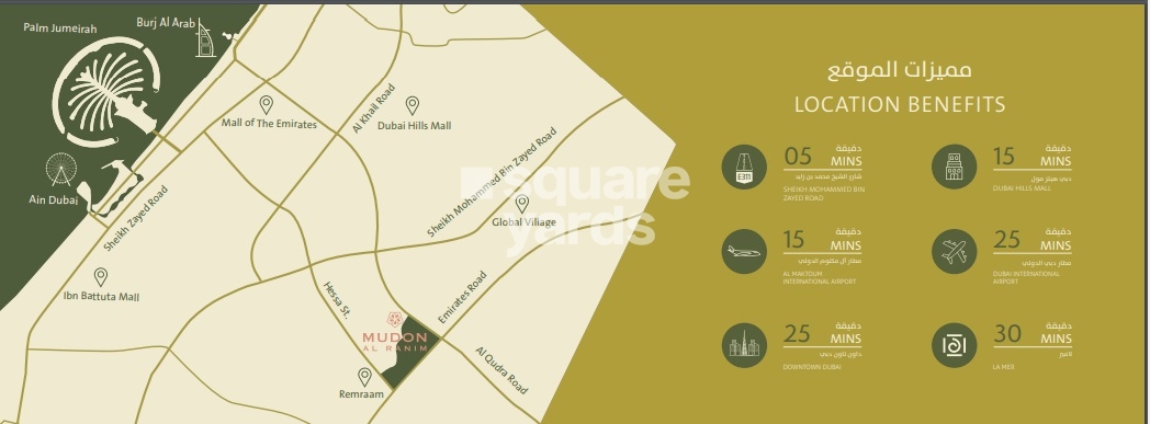 Dubai Mudon Al Ranim Location Image