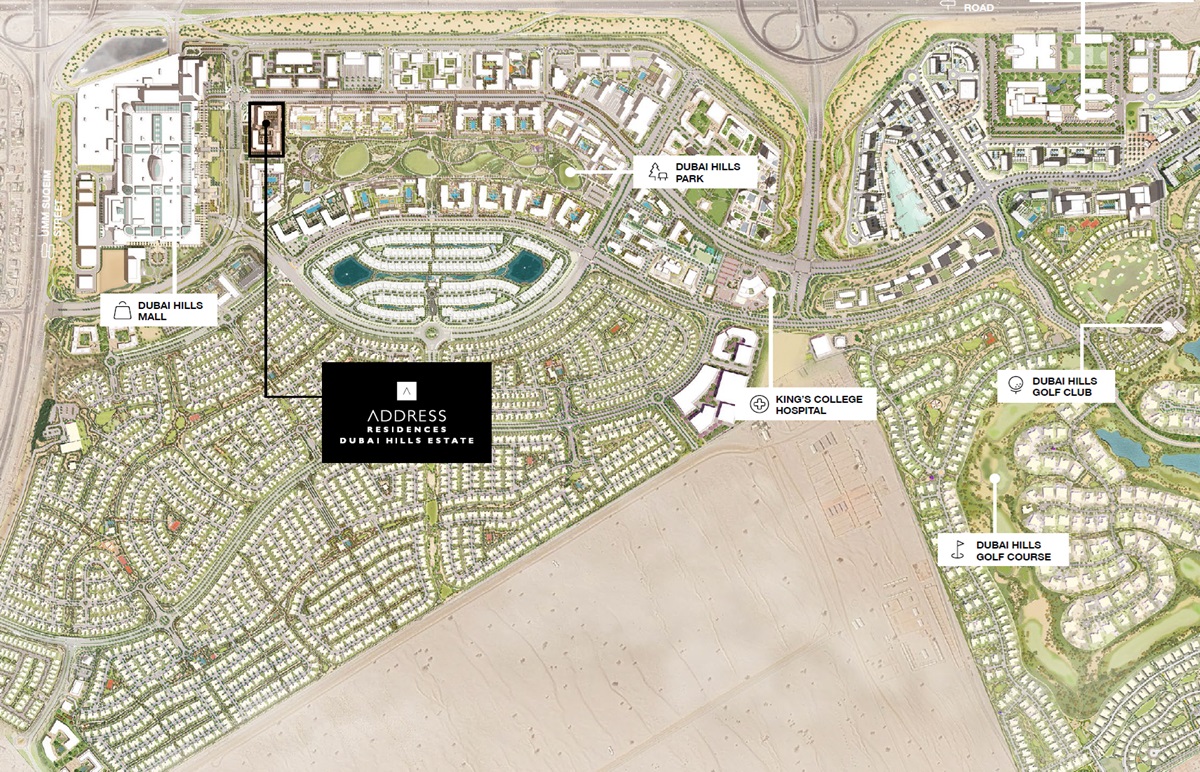 Emaar Address Residences Dubai Hills Location Image