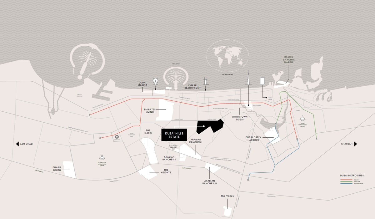 Emaar Address Residences Dubai Hills Location Image