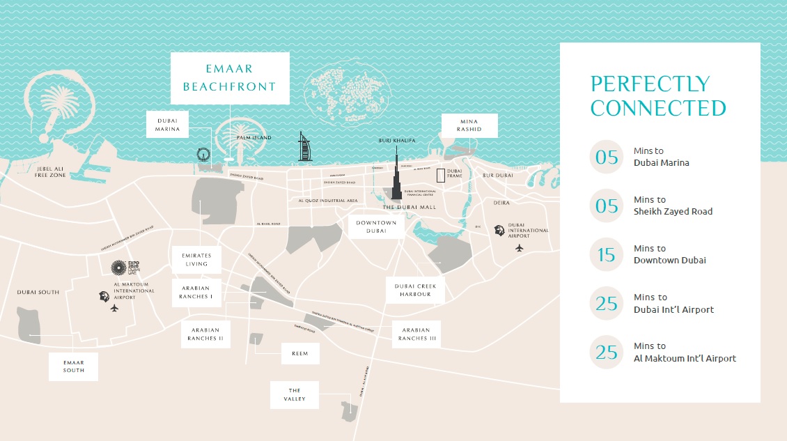 Emaar Beach Mansion Location Image