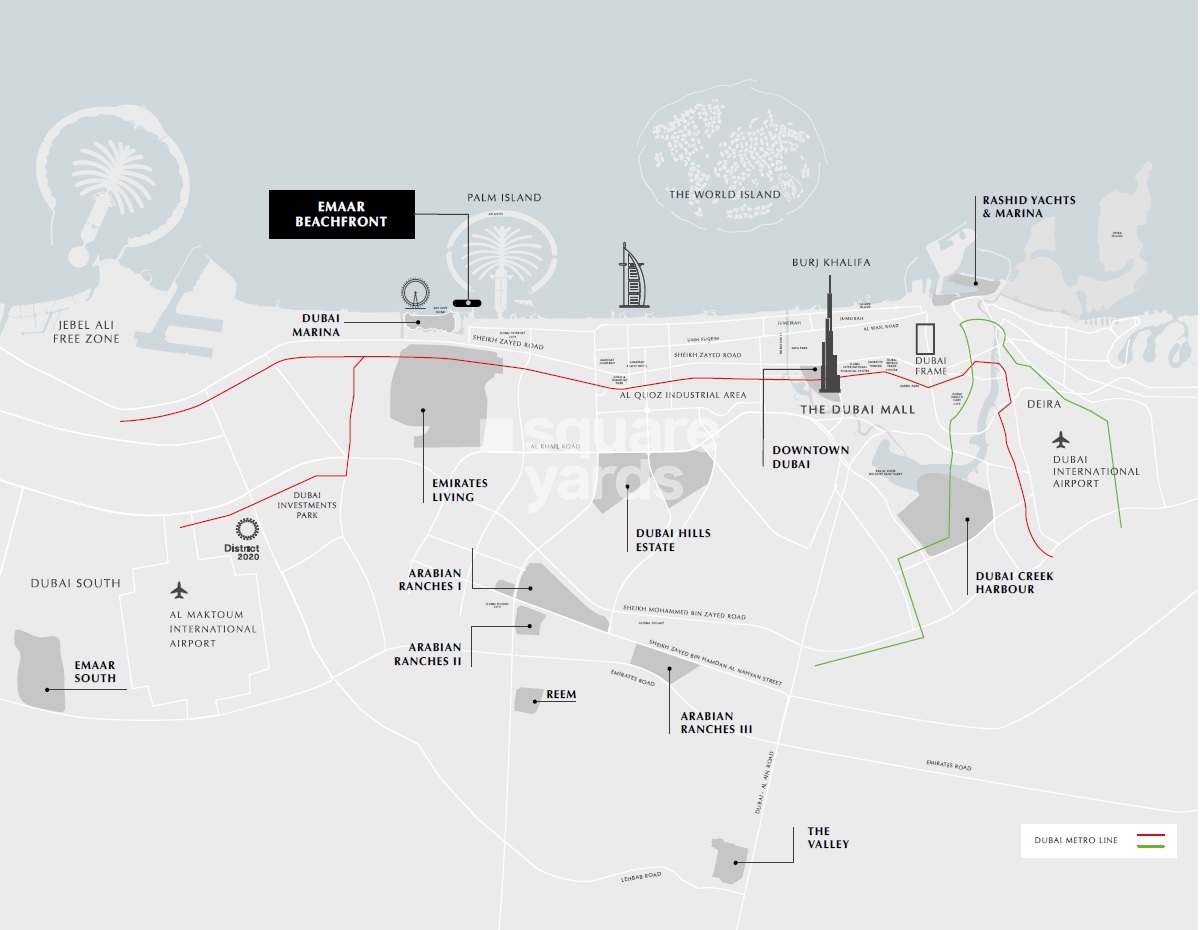 Emaar Beachfront Location Image