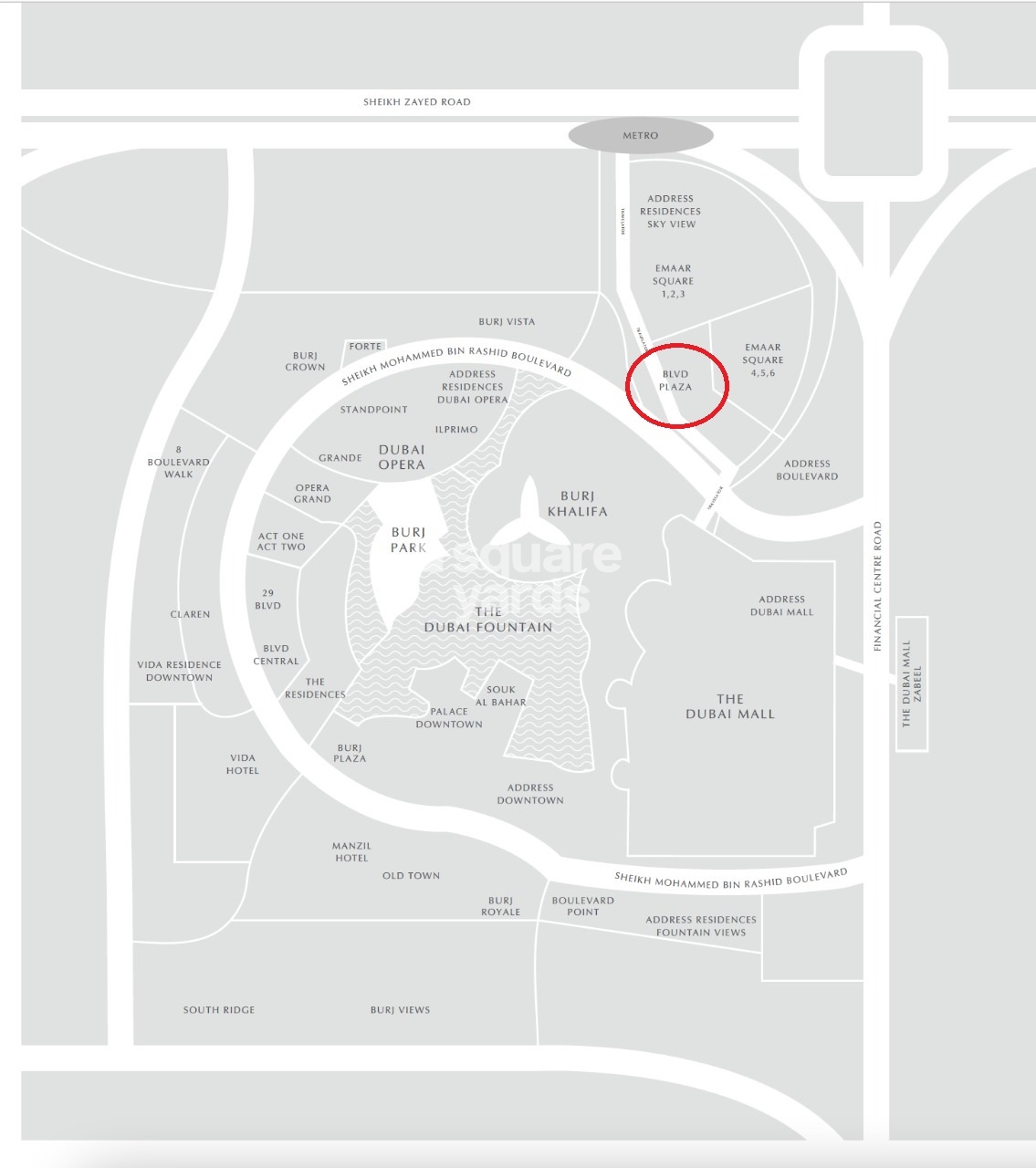 Emaar Boulevard Plaza Location Image