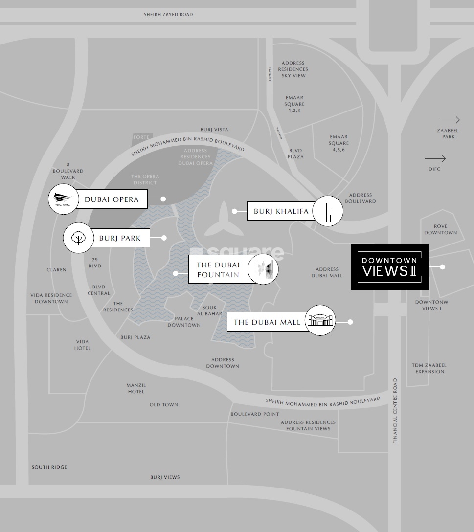 Emaar Downtown Views 2 Location Image