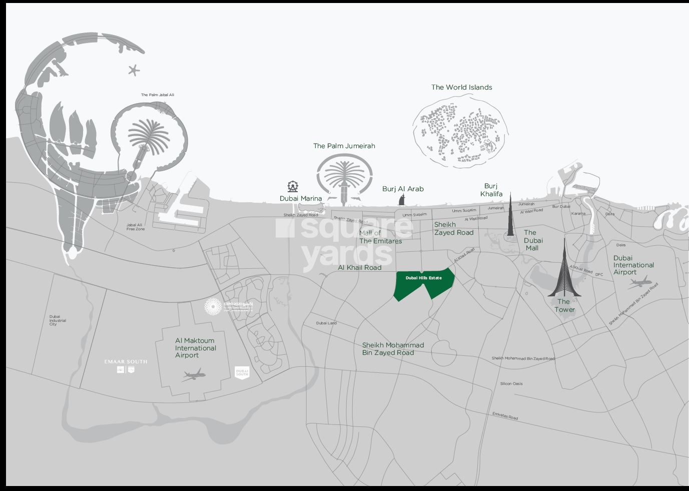 Emaar Dubai Hills Estate Location Image