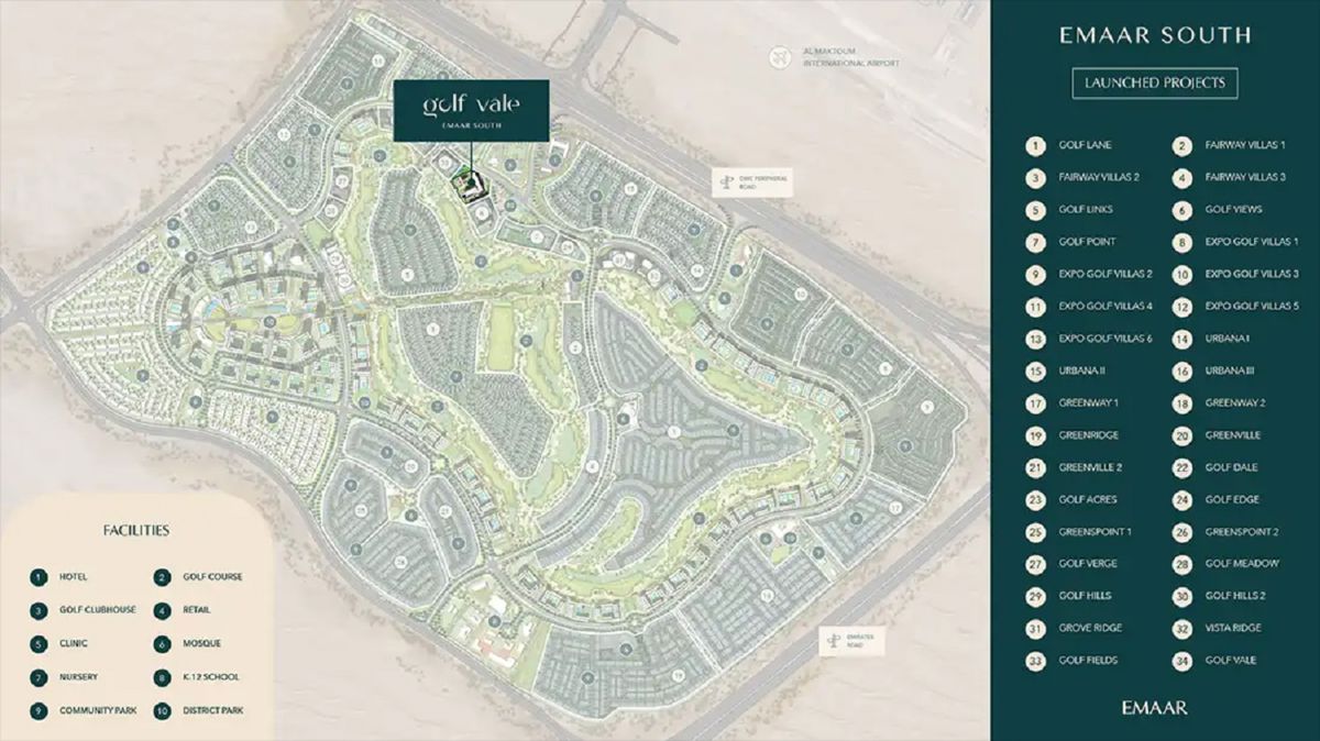 Emaar Golf Vale Master Plan Image