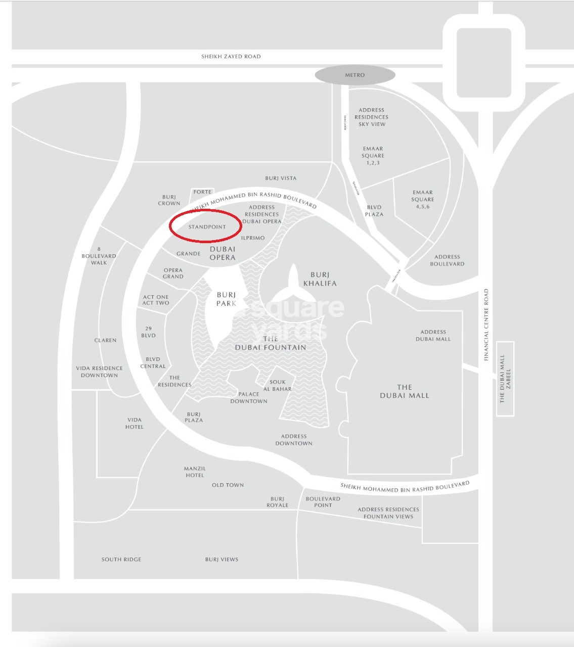 Emaar Standpoint Residences Location Image