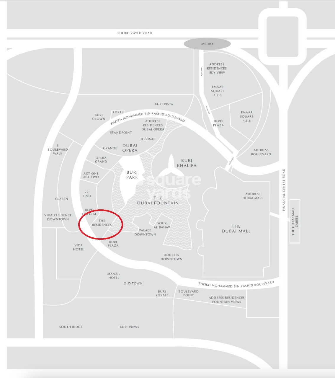 Emaar The Residences Location Image