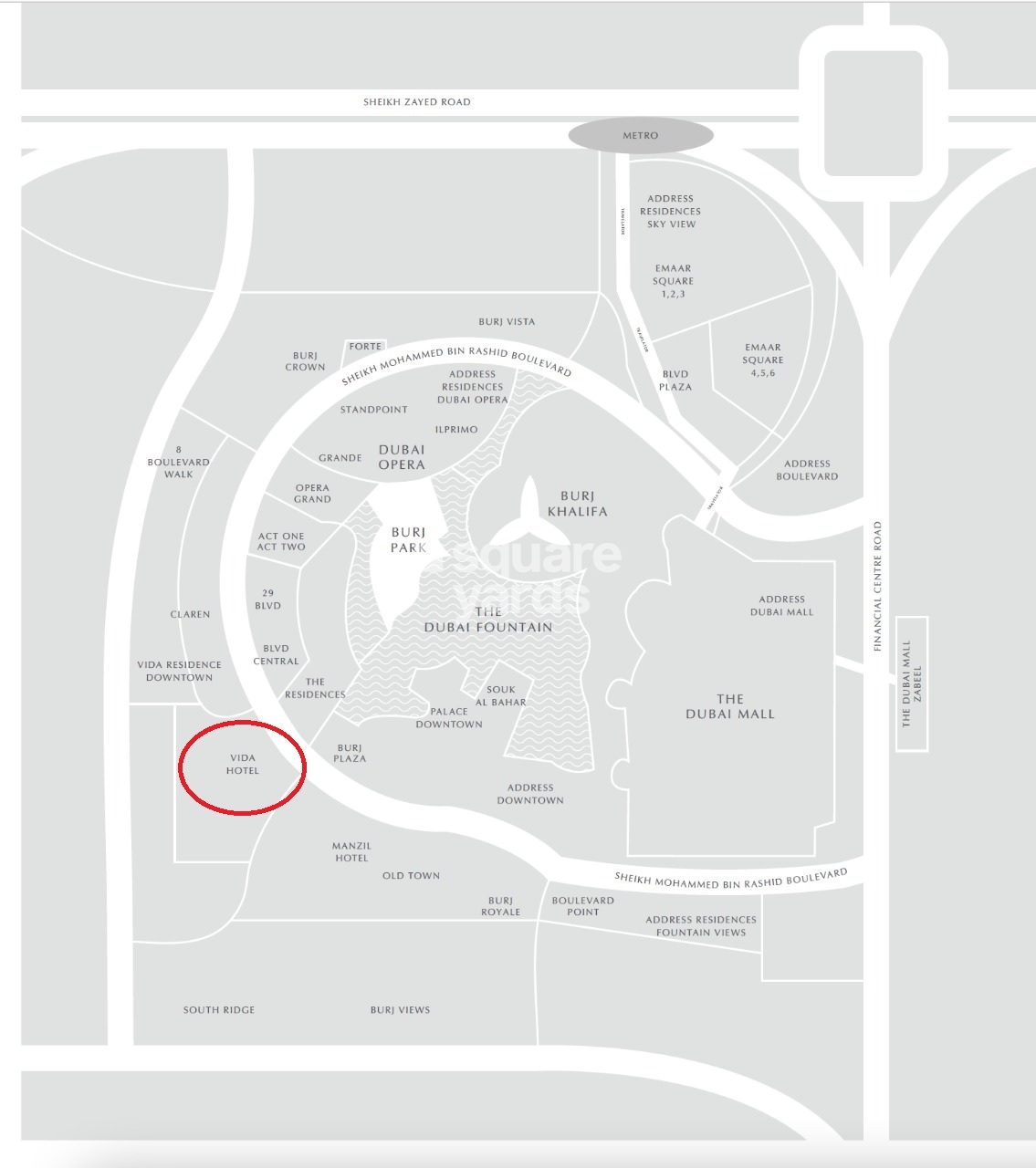 Emaar Vida Downtown Location Image