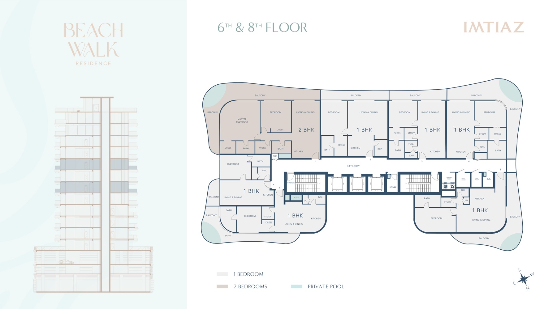 Imtiaz Beach Walk Residence Floor Plans
