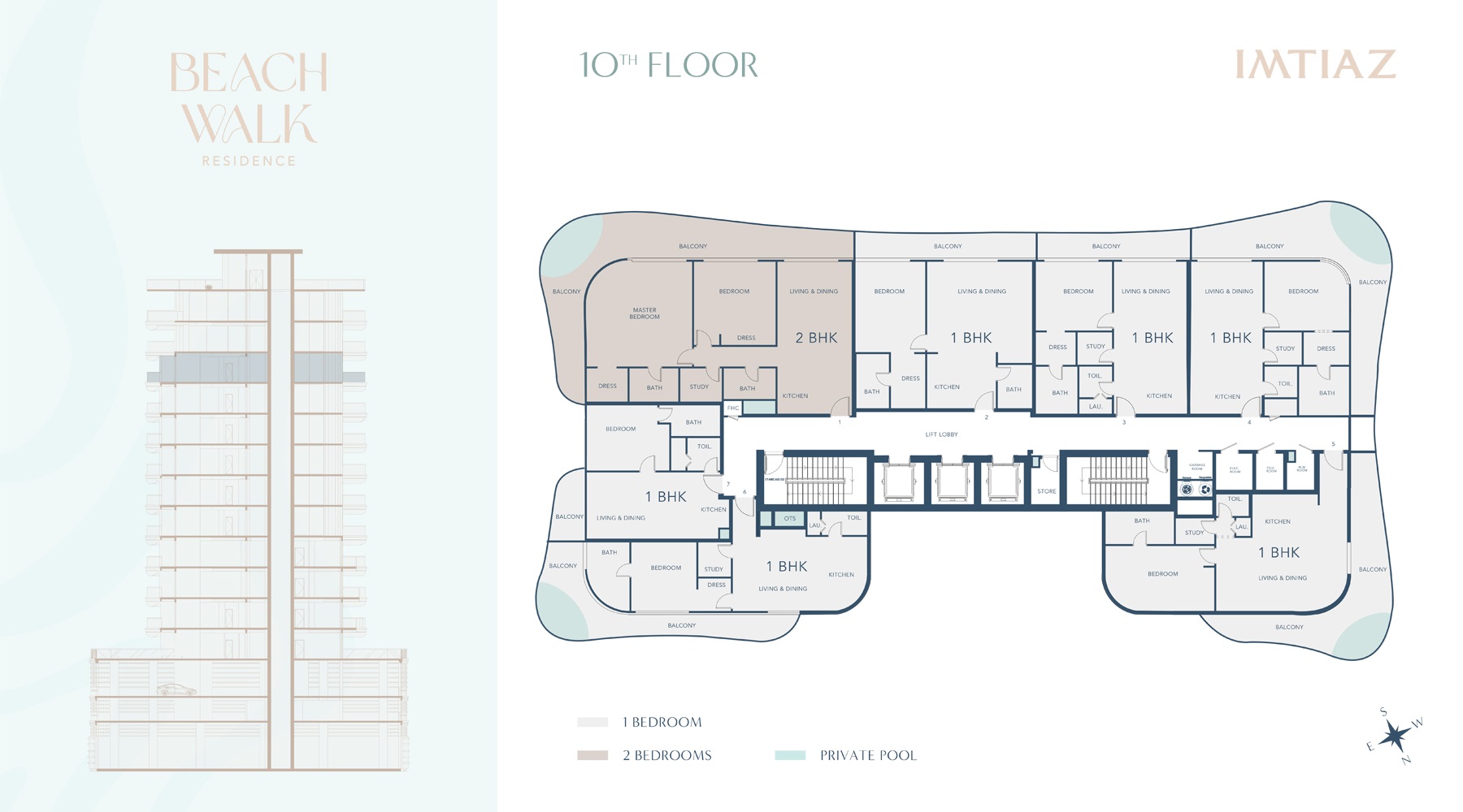 Imtiaz Beach Walk Residence Floor Plans