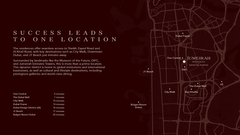 Jumeirah Emirates Tower Location Image