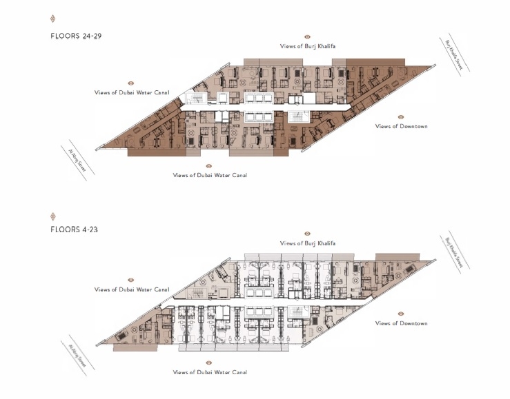 Marquise Square Tower Floor Plans